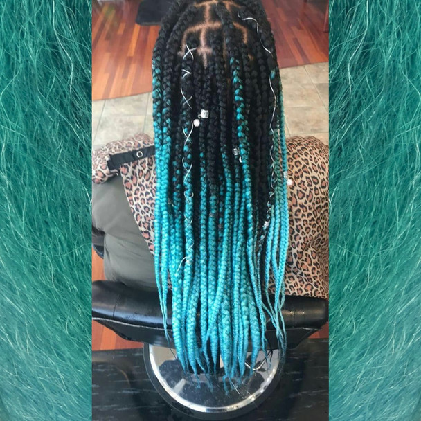 brokefemme in braids made from Spearmint Highlight Braid