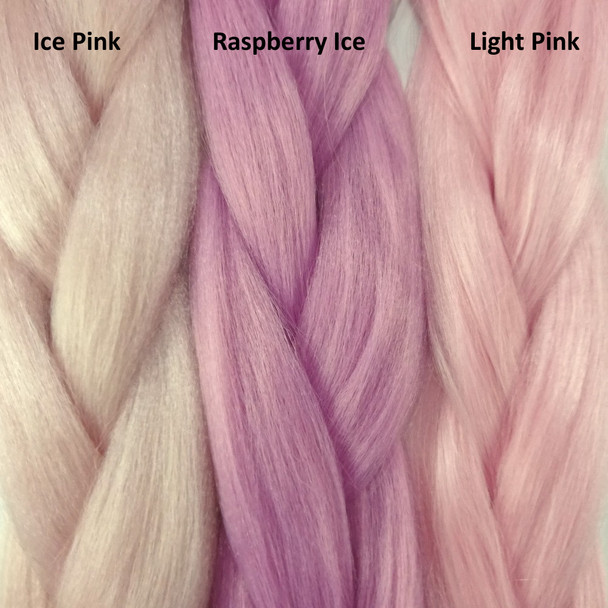 Color comparison from left to right: Ice Pink, Raspberry Ice, Light Pink