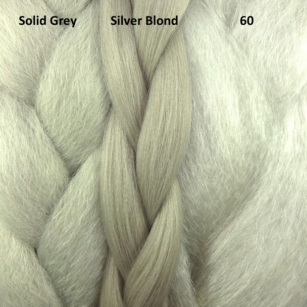 Color comparison from left to right: Solid Grey, Silver Blond, 60 Silver White