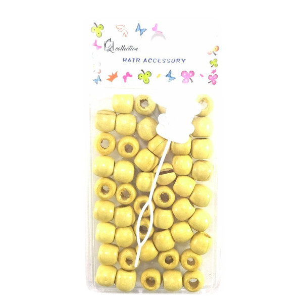 Packaging for 12mm Wooden Hair Beads, Blond