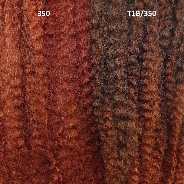 Color comparison from left to right: 350 Rusty Red, T1B/350 Off Black with Rusty Red Tips