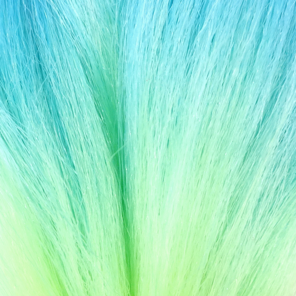 Close-up of the transition from blue to green for High Heat Festival Braid, Unicorn
