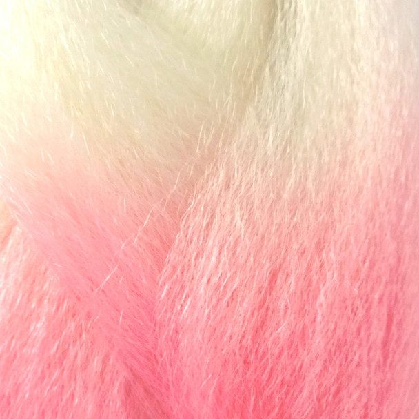 Close-up of the transition from Vanilla Ice to Candyfloss for RastAfri Highlight Braid, Cupcake