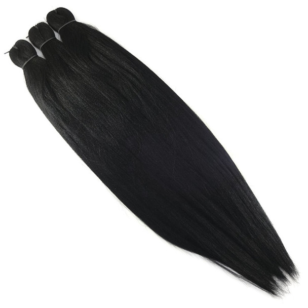 Full length view of RastAfri Pre-Stretched Amazon 3X Braid, 1 Black