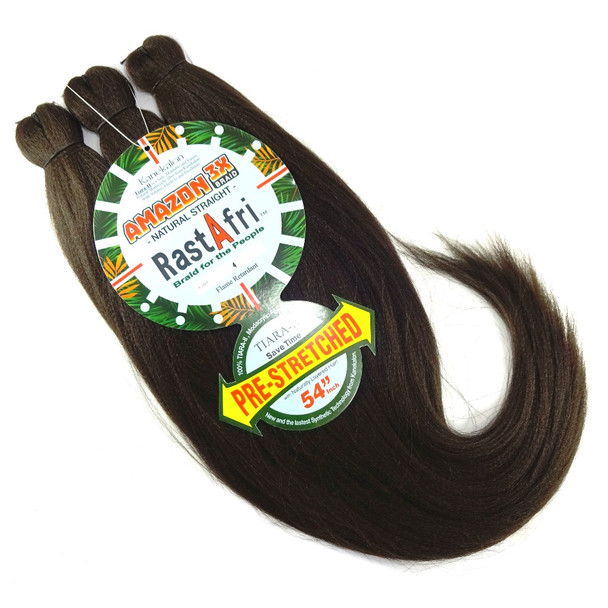 RastAfri Pre-Stretched Amazon 3X Braid, 4 Dark Brown