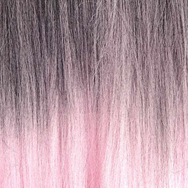 Color swatch for RastAfri Pre-Stretched Amazon 3X Braid, 1B Off Black with Light Pink Tips