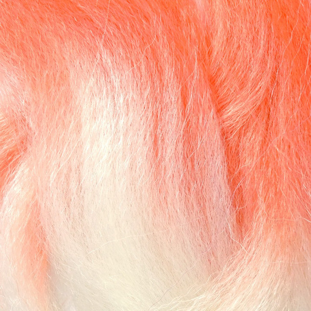 Close-up of the transition from peachy red to white for RastAfri Highlight Braid, Snow Cone