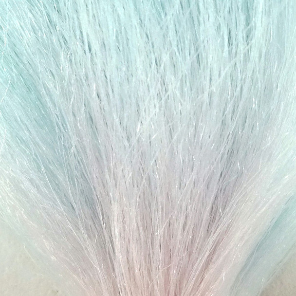 Close-up of the transition from blue to pink for IKS Glow Yaki Braid, Fairytale