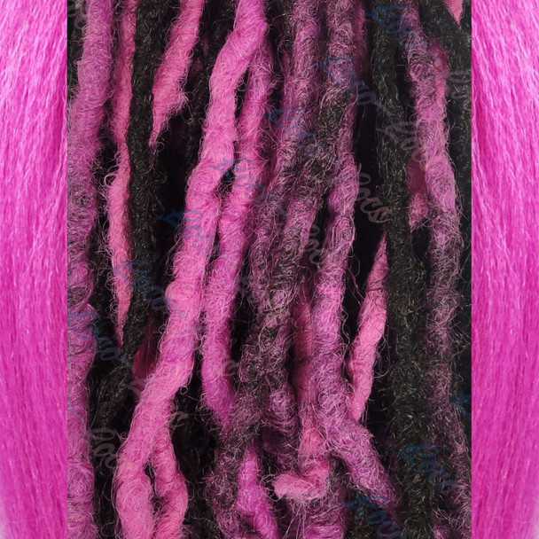 Dreads made by Savanna in 1B Off Black, Pink Crush, and Summer Pink