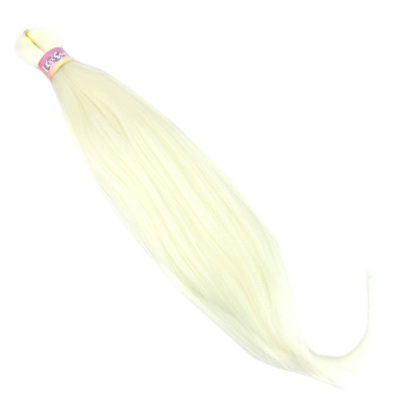 Full length view of IKS Pre-Stretched 28" Kanekalon Ultra Braid, White