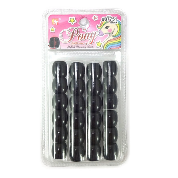 Packaging for 16mm Plastic Hair Beads, Black