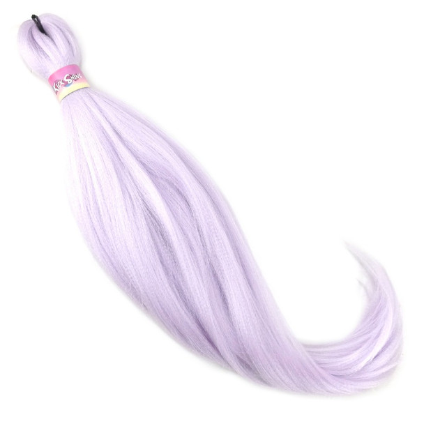 Full length view of IKS Pre-Stretched 26" Kanekalon Braid, Lilac Mist