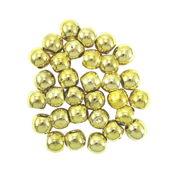 10mm Plastic Hair Beads, Metallic Gold