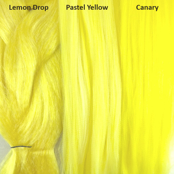 Color comparison from left to right: Yellow, Pastel Yellow, Canary