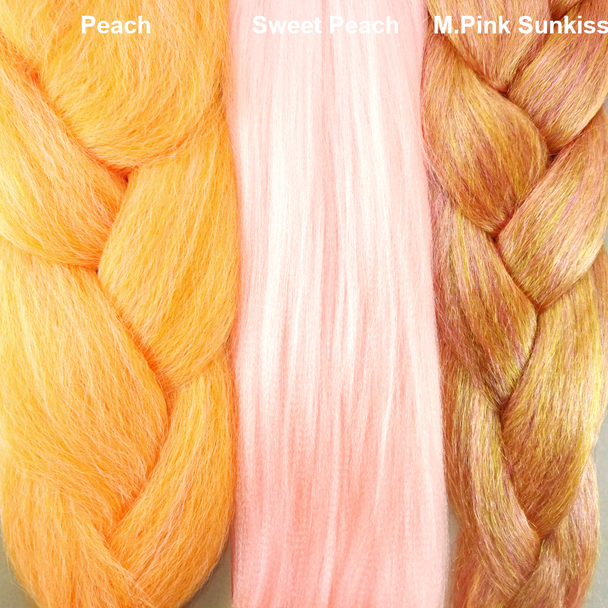 Color comparison from left to right: Peach, Sweet Peach, M.Pink Sunkiss