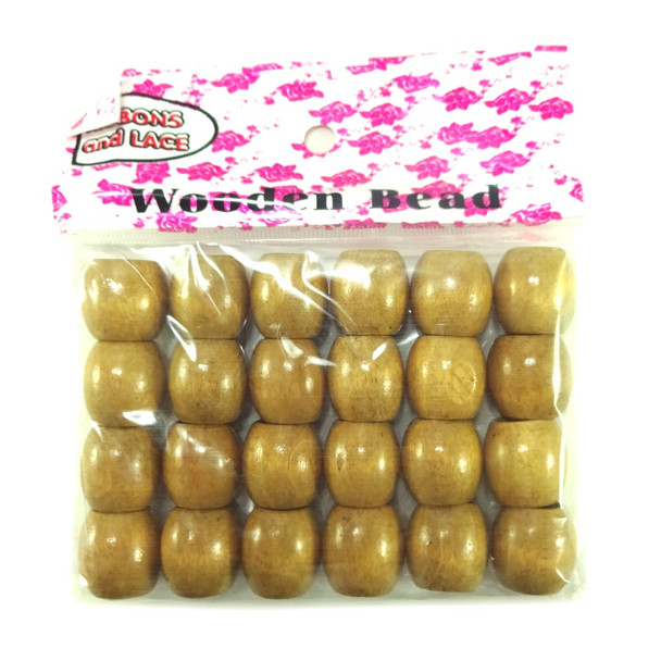 Packaging for 16mm Wooden Hair Beads, Beige