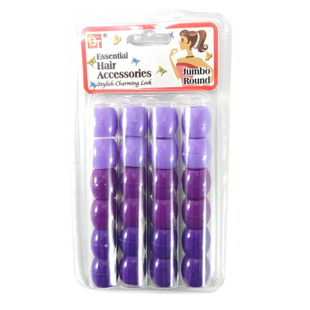 Packaging for 16mm Plastic Hair Beads, Purple Assorted