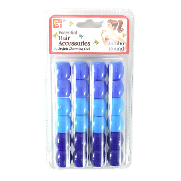 Packaging for 16mm Plastic Hair Beads, Blue Assorted
