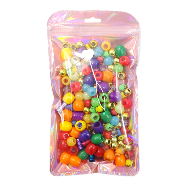Packaging for Hair Bead Variety Pack, Rainbow