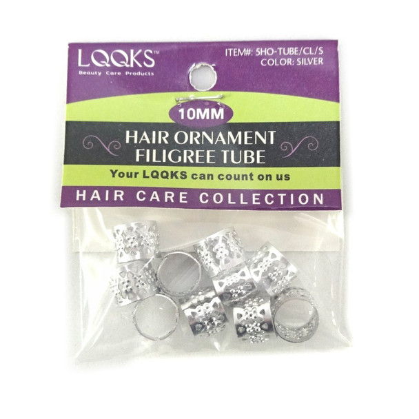 Packaging for 10mm Filigree Hair Cuffs, 10 Pieces, Silver