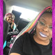 Candace and her daughter Miyanni wearing braids in Baby Pink, Lavish Purple, Light Blue - Soft, Neon Lemon Lime, Neon Violet, Orchid, Pastel Green, Pastel Pink, Pastel Yellow, Peach, Periwinkle Purple, and Sky Blue