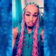 Shyne Escobar wearing Turquoise and Hot Pink marley braid