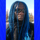 Halo13 wearing braids made from Cobalt Blue and 1B Off Black kk jumbo braid