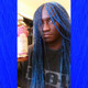 Halo13 wearing braids made from Cobalt Blue and 1B Off Black kk jumbo braid