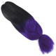 Full length view of RastAfri Highlight Braid, 1B Off Black with Dark Purple Tips