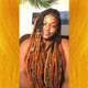 Faux locs by Shaymon in Burnt Orange, Copper, Latte, Olive Green, and Toffee