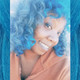 Chanece wearing curls made from Blue Teal, Denim Blue, Space Cadet, Storm, and Twilight