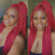 Shadale wearing twists in Crimson