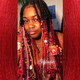 Shaymon wearing faux locs in Crimson, Dark Cherry Red, Dusty Rose, English Rose, Ice Pink, Peach Bloom, Rose, Rose Gold, and Vintage Pink