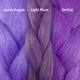 Color comparison from left to right: Lavish Purple, Light Plum, Orchid