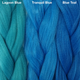 Color comparison from left to right: Lagoon Blue, Tranquil Blue, Blue Teal