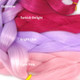 Color comparison: Valentine on the left and Turkish Delight, Bright Lilac, and Light Pink on the right