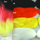 Color comparison: Fire on the left and 1B Off Black, Red, Yellow, and White on the right