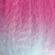 Close-up of the transition from pink to blue for RastAfri Highlight Braid, Popstar