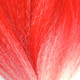 Close-up of the transition from red to off white for RastAfri Highlight Braid, Kisses