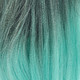 Close-up of the transition from 1B/Wintergreen/Frosted Blue to Wintergreen/Frosted Blue for IKS Pre-Stretched 28" Kanekalon Ultra Braid, Spearmint Ombré