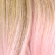 Close-up of the transition from blond to pink for IKS Pre-Stretched 26" Kanekalon Braid, Sundae Ombré