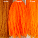 Color comparison from left to right: Amber, Hyacinth, Orange