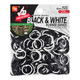 Beauty Town Rubber Bands, Black/White