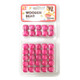 Packaging for 12mm Wooden Hair Beads, Berry Pink