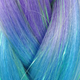 Close-up of the transition from purple to blue for High Heat Sparkle Braid, Spring Blossom