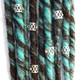 Silver rhinestone hair cuffs shown on brown and blue synthetic dreads