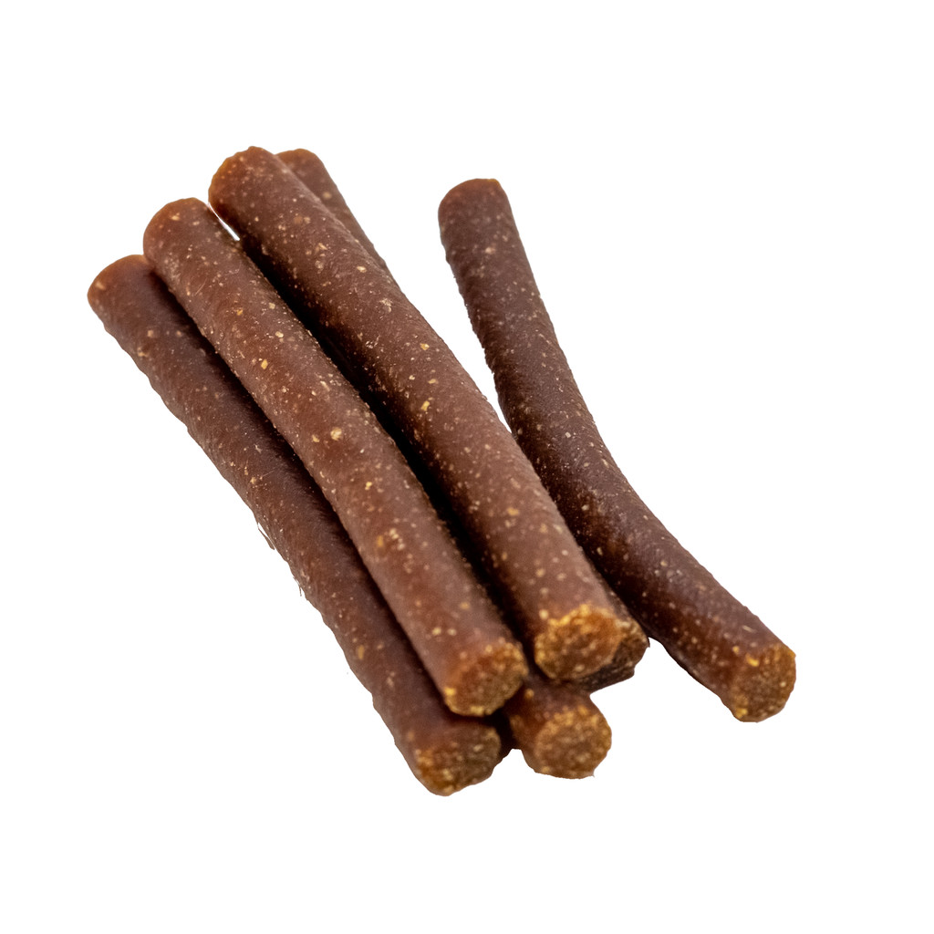 With their soft, chewy texture and 2.5" size, Daisy Mae's Lil' Duckies Soft Chew Sticks are bendable and can be enjoyed by all size and age dogs.