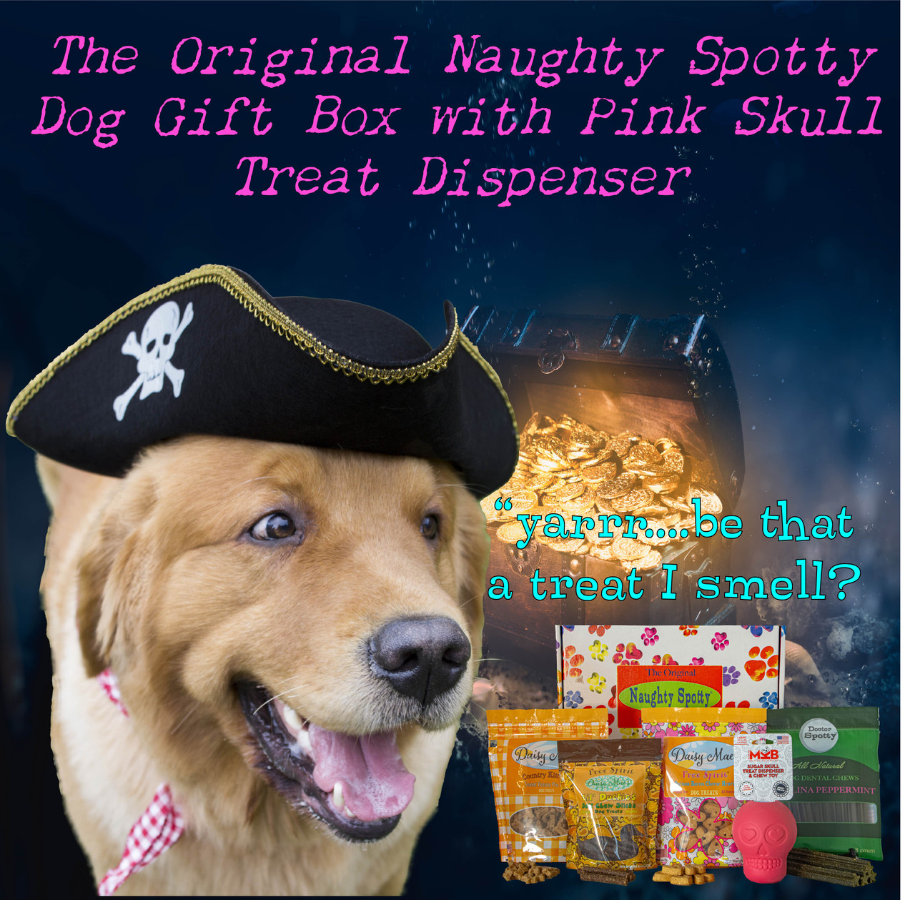 The Original Naughty Spotty™ Best Friend Box with UFO Treat Dispenser for  XS/Small Dogs