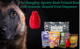 Naughty Spotty™ Best Friend Box with Red Grenade Treat Dispenser for Md/Lg Dogs