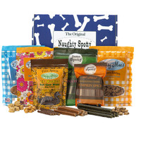 The Original Naughty Spotty™ "Love You Lots & Lots" comes filled with a variety of generously sized dog treats and chews.